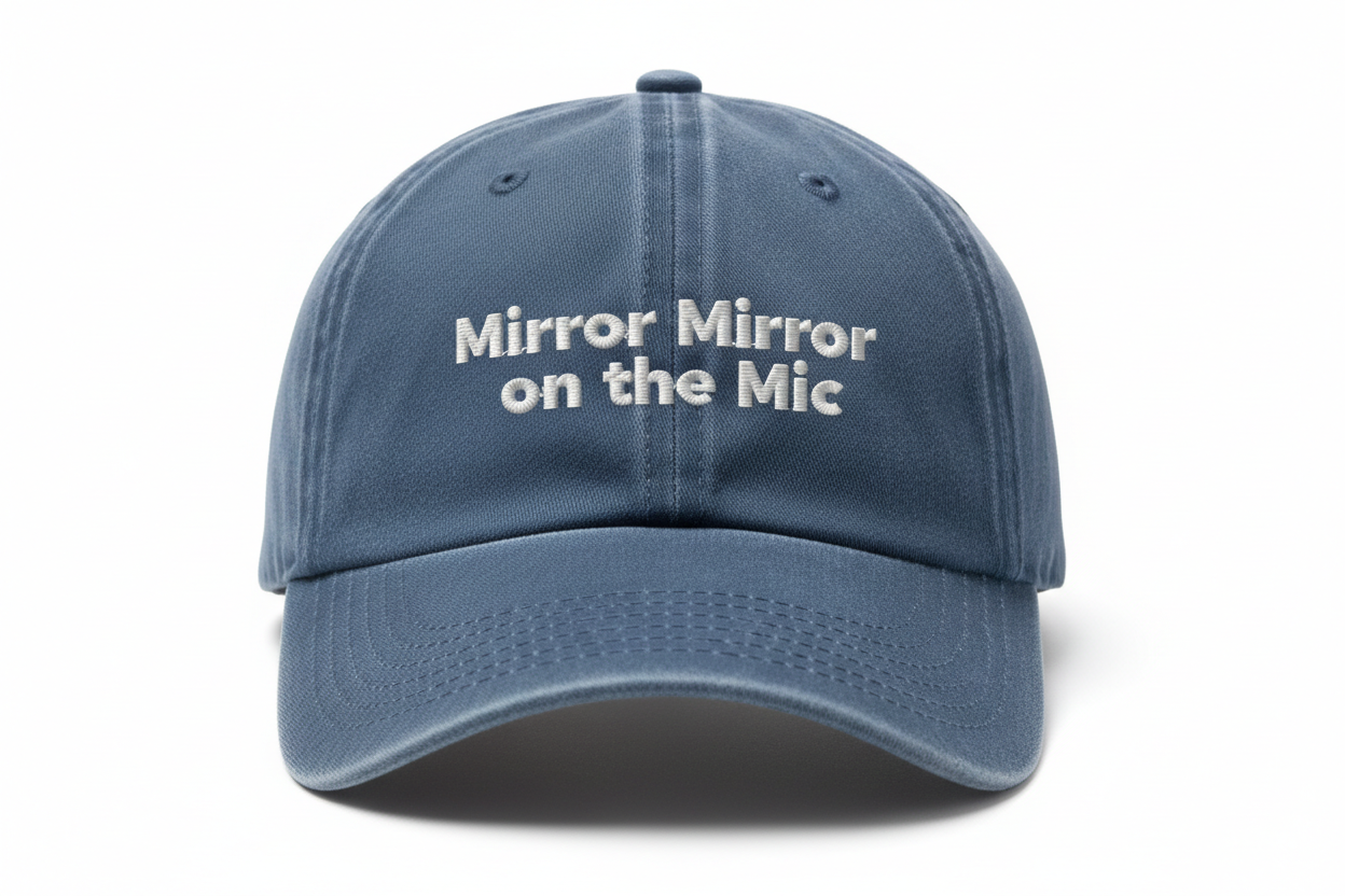 dad hat that says Mirror Mirror on the Mic
